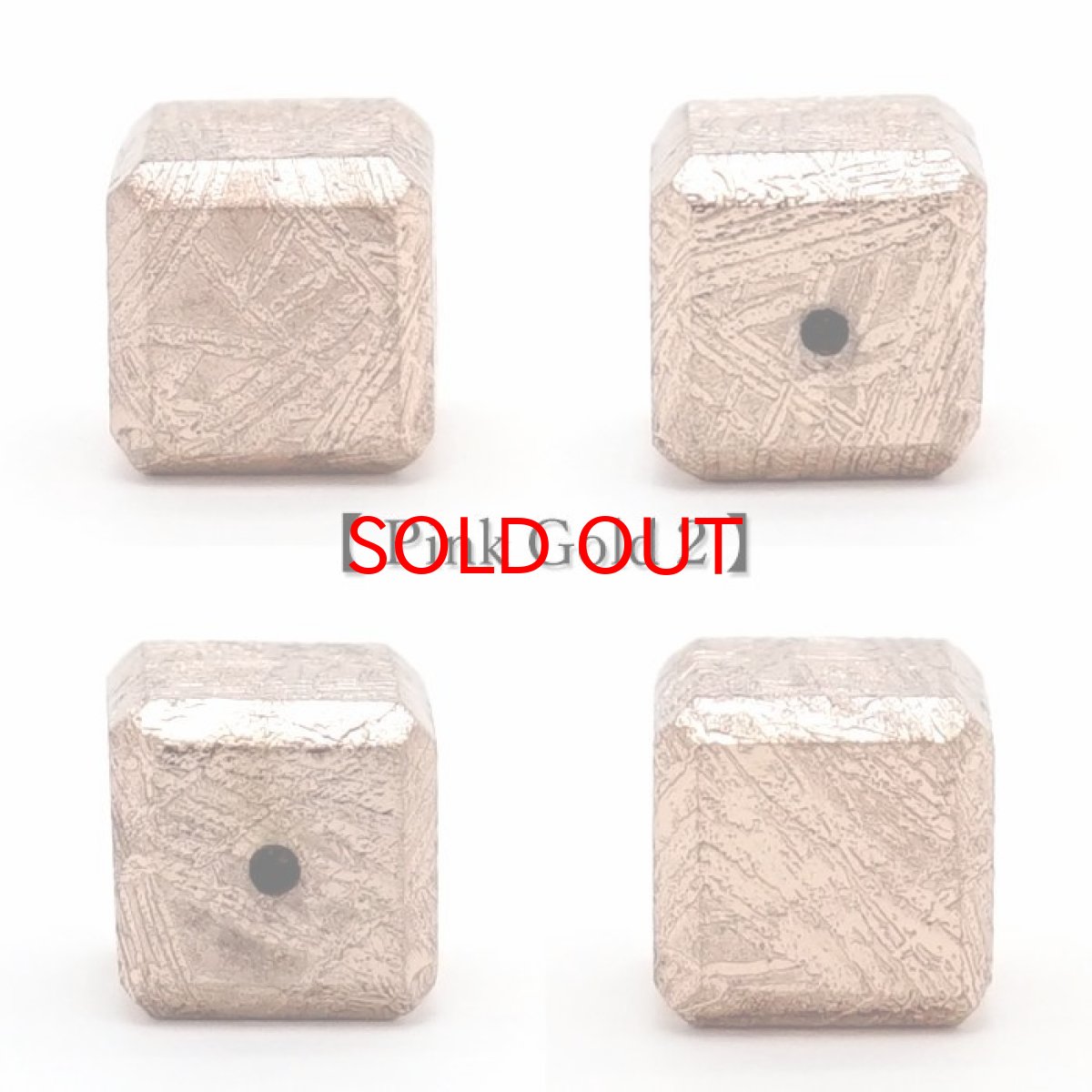 画像4: 【20%OFFセール】 【 一点物 】 ギベオン ビーズ 8mm 正方形 バラ石 貫通穴 メッキ加工 ナミビア産 隕石 天然石 パワーストーン カラーストーン (4)