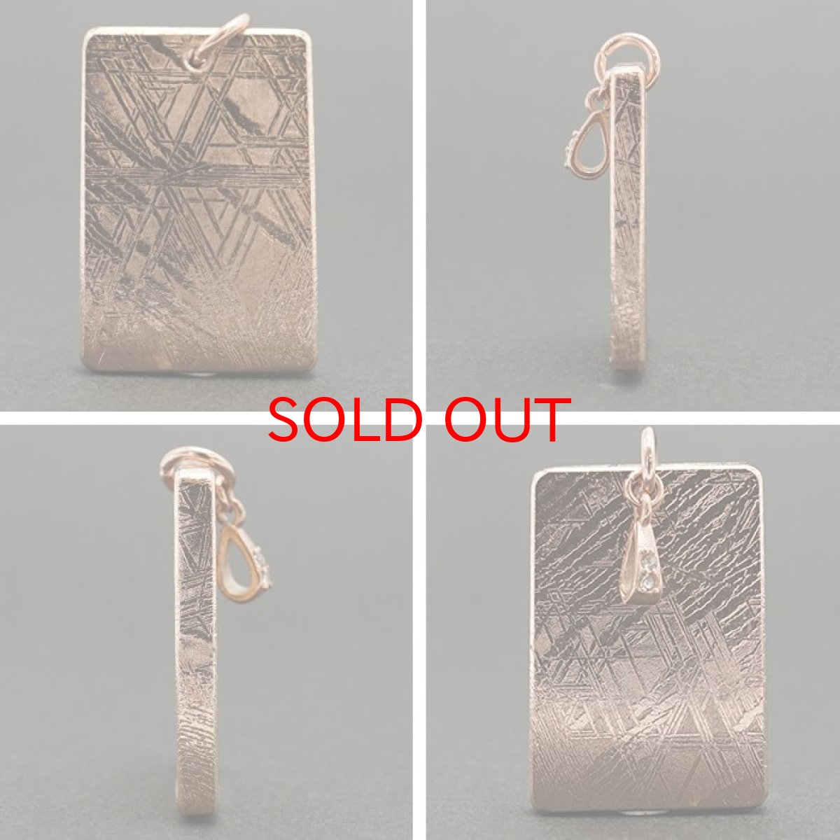 画像3: 【一点物】 ギベオン プレート 隕石 gibeon ピンクゴールド ペンダントトップ ST ステンレス 天然石 パワーストーン カラーストーン (3)