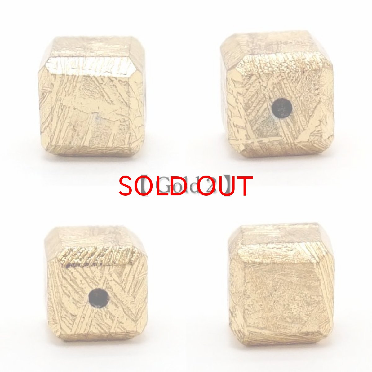 画像7: 【 一点物 】 ギベオン ビーズ 6mm 正方形 バラ石 貫通穴 メッキ加工 ナミビア産 隕石 天然石 パワーストーン カラーストーン (7)