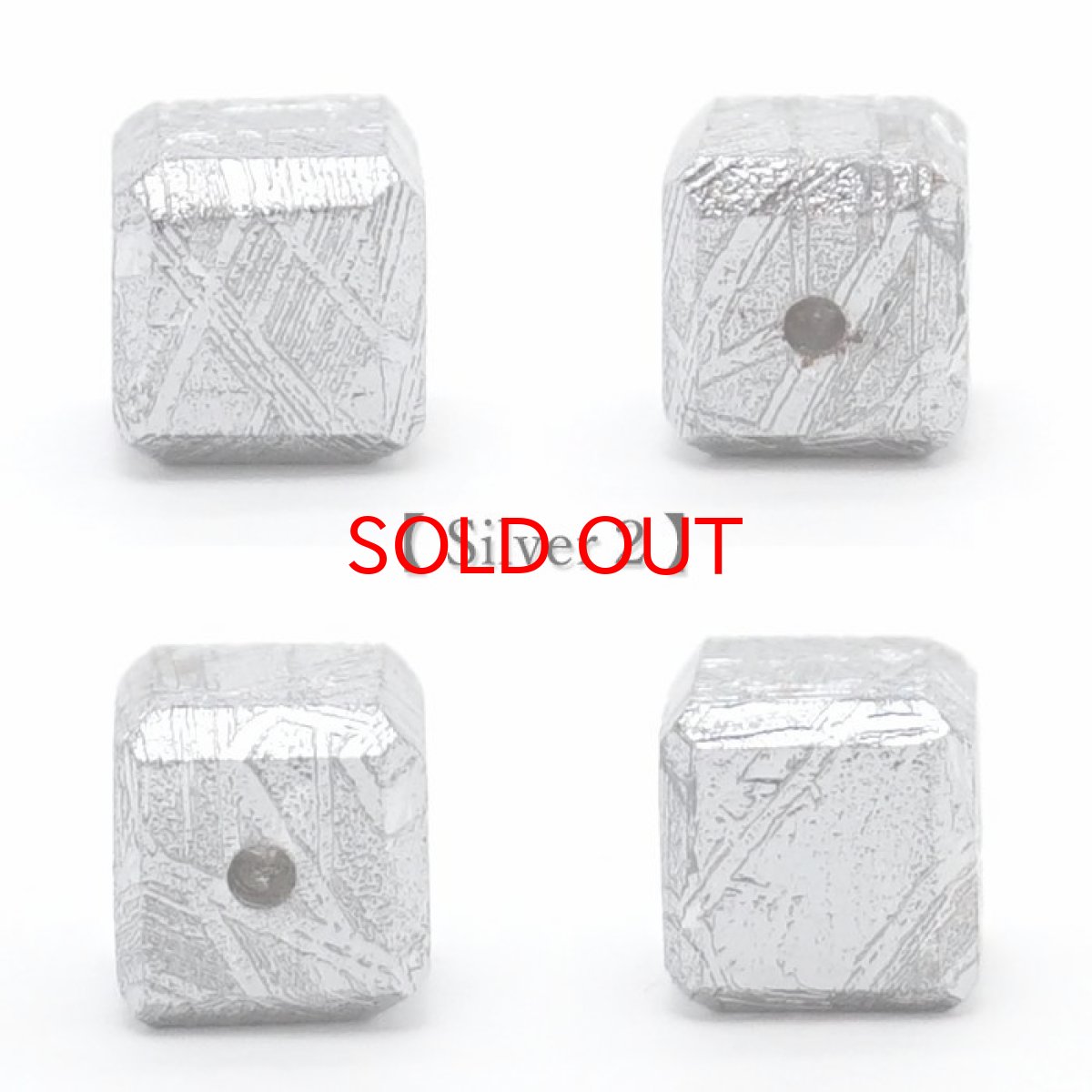 画像3: 【 一点物 】 ギベオン ビーズ 6mm 正方形 バラ石 貫通穴 メッキ加工 ナミビア産 隕石 天然石 パワーストーン カラーストーン (3)