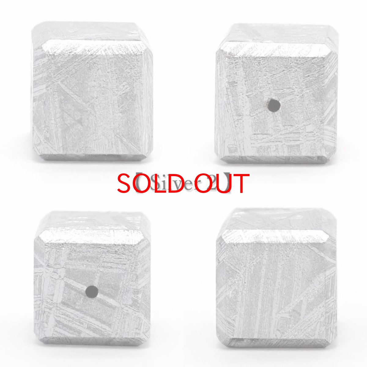 画像3: 【 一点物 】 ギベオン ビーズ 12mm 正方形 バラ石 貫通穴 メッキ加工 ナミビア産 隕石 天然石 パワーストーン カラーストーン (3)