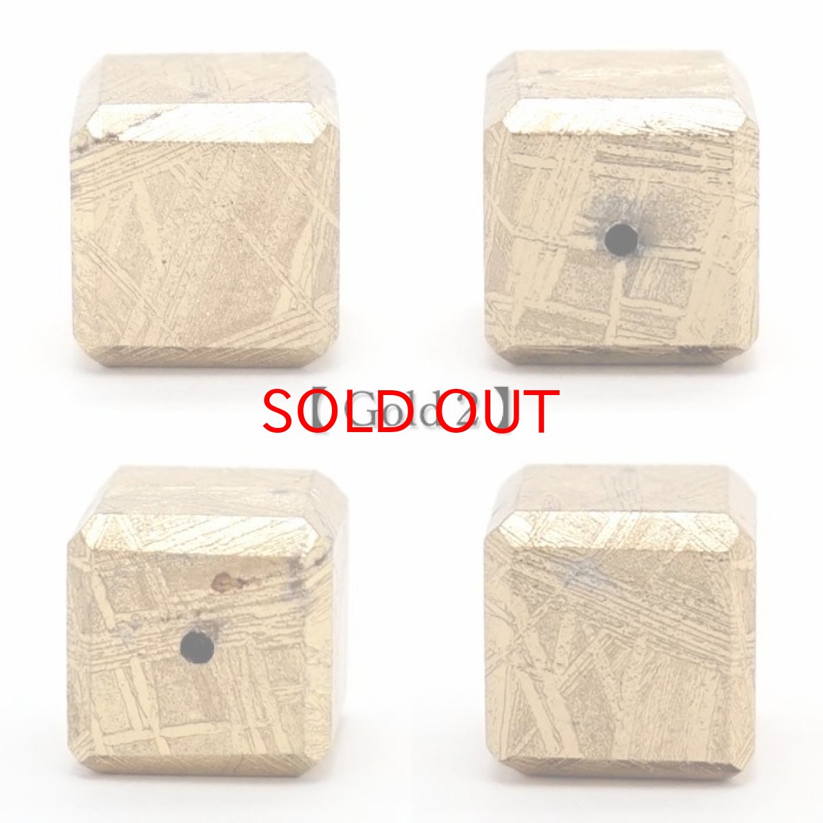 画像7: 【20%OFFセール】 【 一点物 】 ギベオン ビーズ 10mm 正方形 バラ石 貫通穴 メッキ加工 ナミビア産 隕石 天然石 パワーストーン カラーストーン (7)