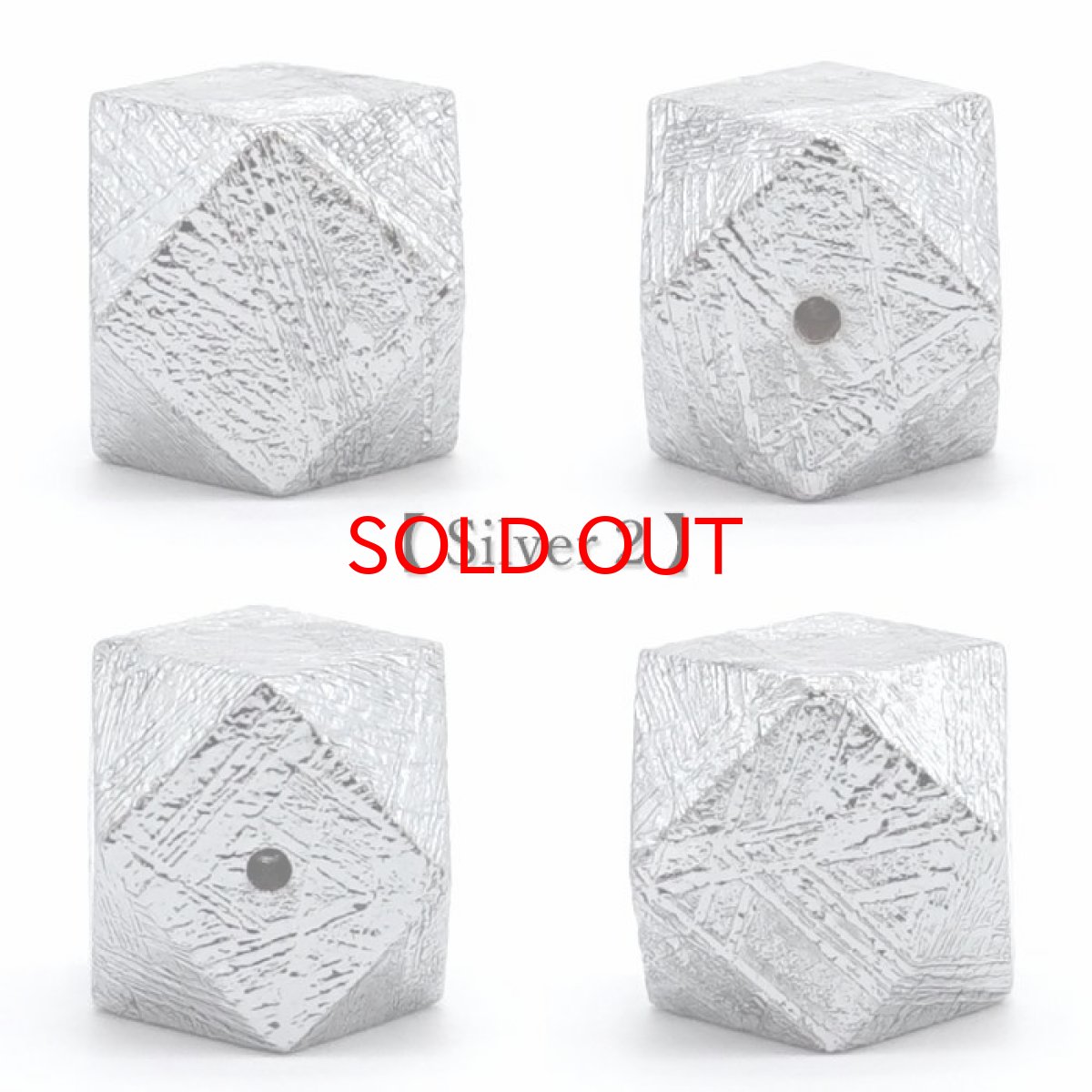 画像3: 【 一点物 】 ギベオン ビーズ 10mm 十四面体カット バラ石 貫通穴 メッキ加工 ナミビア産 隕石 天然石 パワーストーン カラーストーン (3)