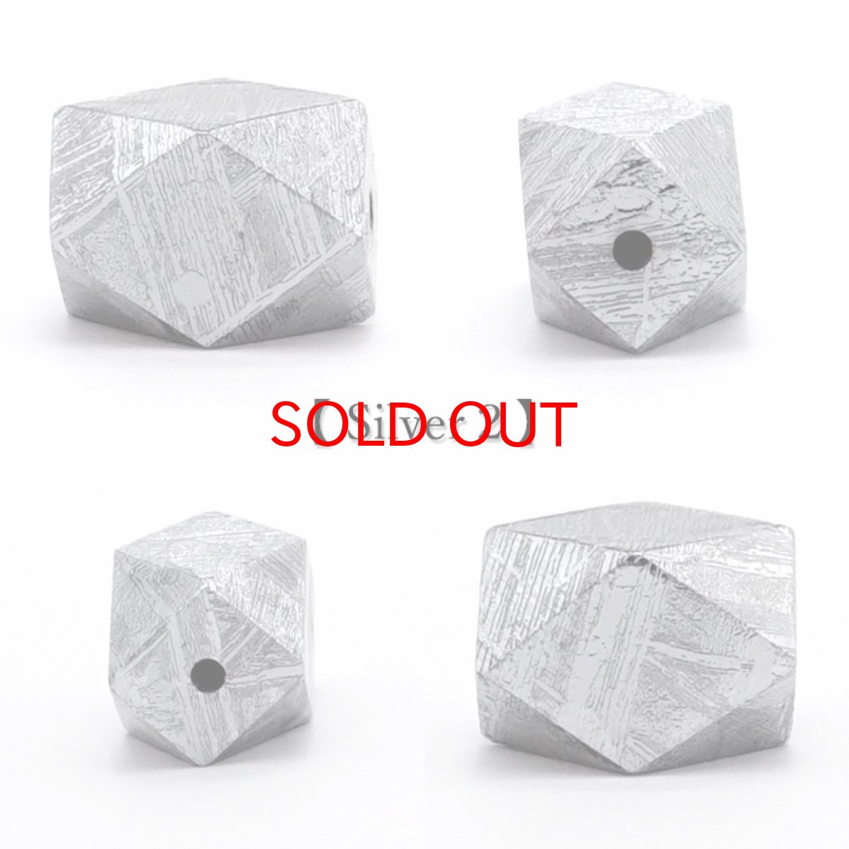 画像3: 【 一点物 】 ギベオン ビーズ 7×10mm 十四面体カット バラ石 貫通穴 メッキ加工 ナミビア産 隕石 天然石 パワーストーン カラーストーン (3)