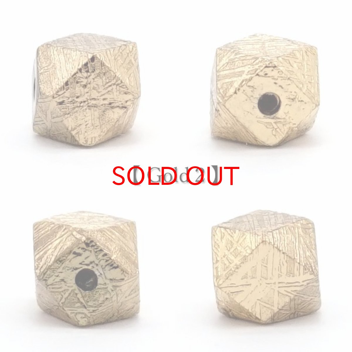 画像5: 【 一点物 】 ギベオン ビーズ 6mm 十四面体カット バラ石 貫通穴 メッキ加工 ナミビア産 隕石 天然石 パワーストーン カラーストーン (5)