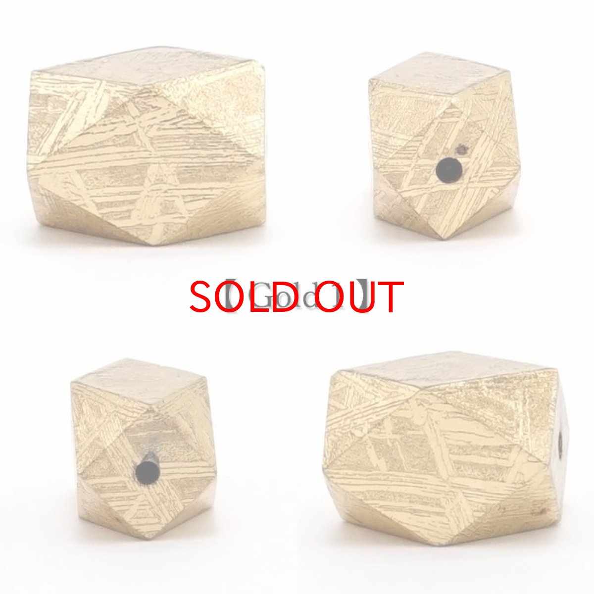 画像4: 【 一点物 】 ギベオン ビーズ 7×10mm 十四面体カット バラ石 貫通穴 メッキ加工 ナミビア産 隕石 天然石 パワーストーン カラーストーン (4)