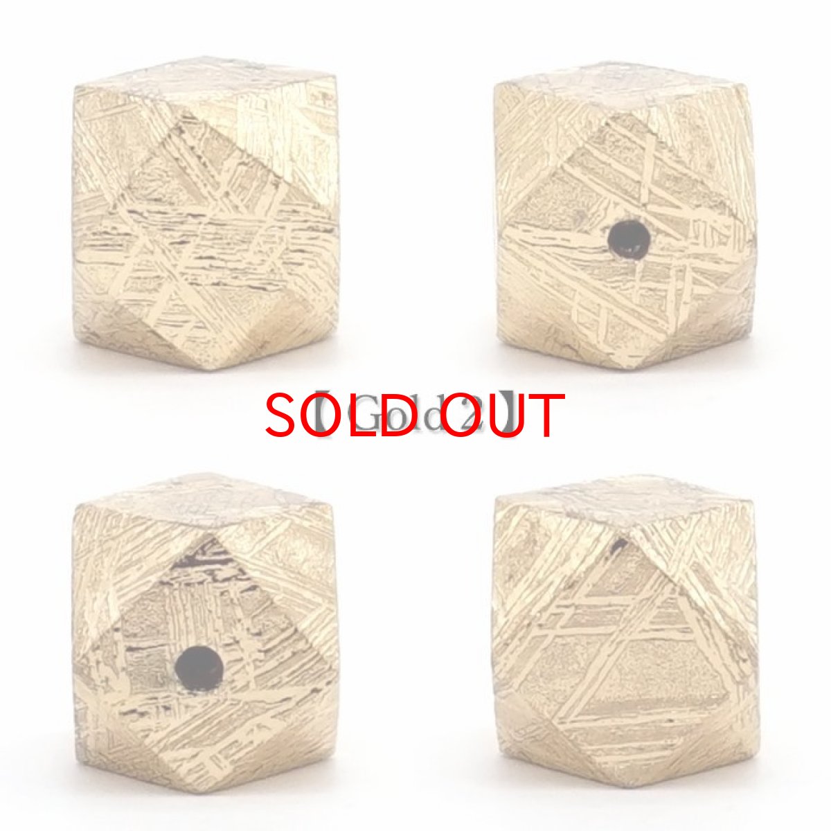 画像5: 【 一点物 】 ギベオン ビーズ 8mm 十四面体カット バラ石 貫通穴 メッキ加工 ナミビア産 隕石 天然石 パワーストーン カラーストーン (5)