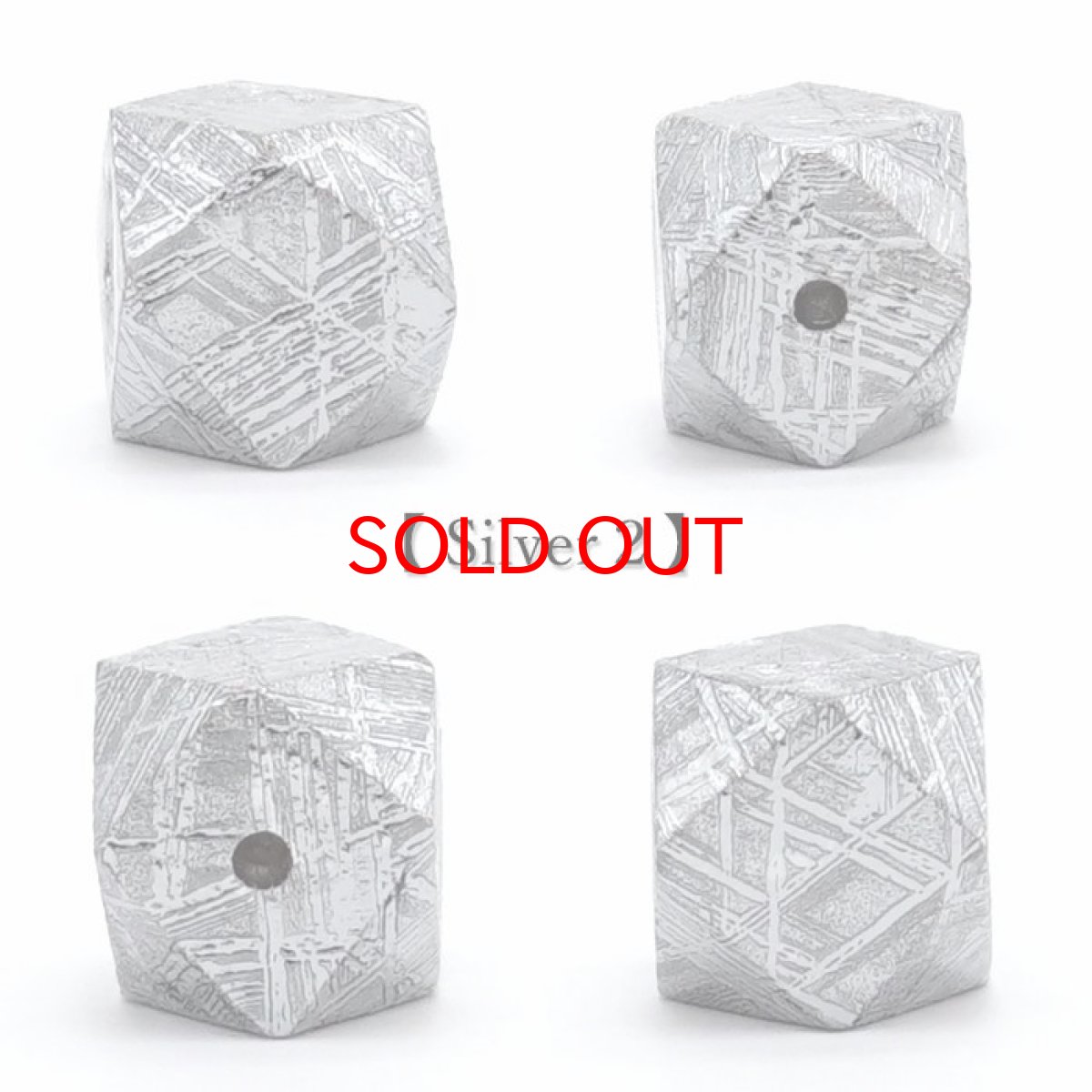 画像3: 【 一点物 】 ギベオン ビーズ 8mm 十四面体カット バラ石 貫通穴 メッキ加工 ナミビア産 隕石 天然石 パワーストーン カラーストーン (3)