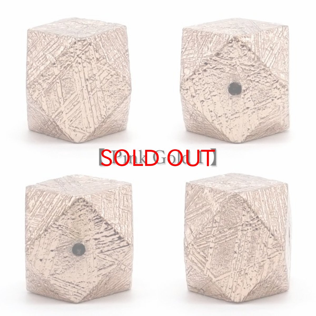 画像6: 【 一点物 】 ギベオン ビーズ 10mm 十四面体カット バラ石 貫通穴 メッキ加工 ナミビア産 隕石 天然石 パワーストーン カラーストーン (6)