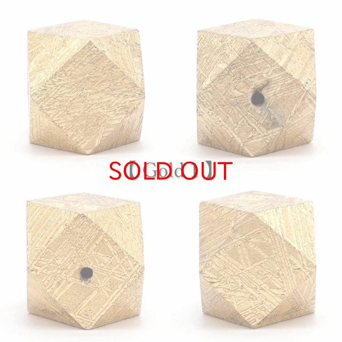 画像4: 【 一点物 】 ギベオン ビーズ 12mm 十四面体カット バラ石 貫通穴 メッキ加工 ナミビア産 隕石 天然石 パワーストーン カラーストーン (4)