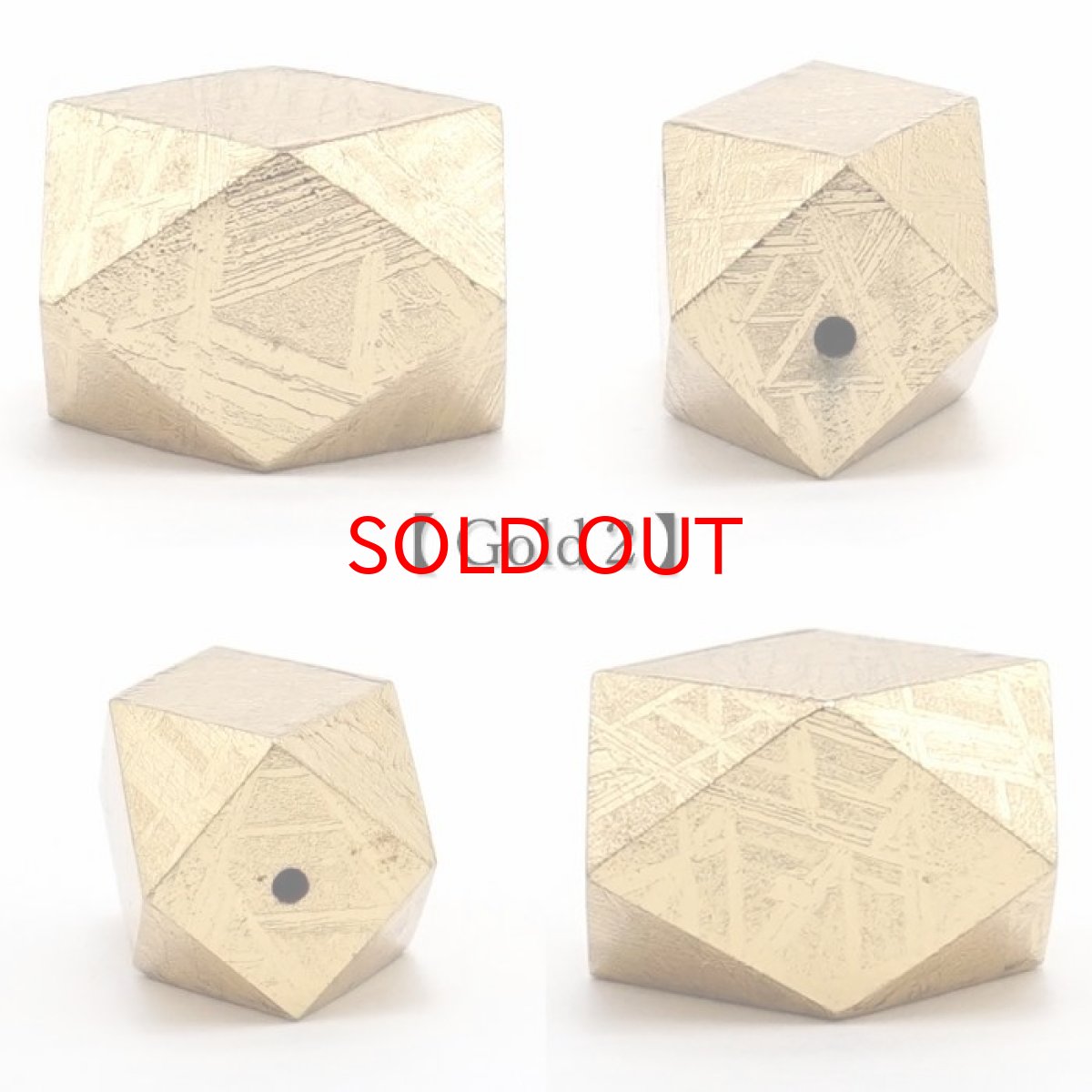 画像5: 【 一点物 】 ギベオン ビーズ 10×14mm 十四面体カット バラ石 貫通穴 メッキ加工 ナミビア産 隕石 天然石 パワーストーン カラーストーン (5)