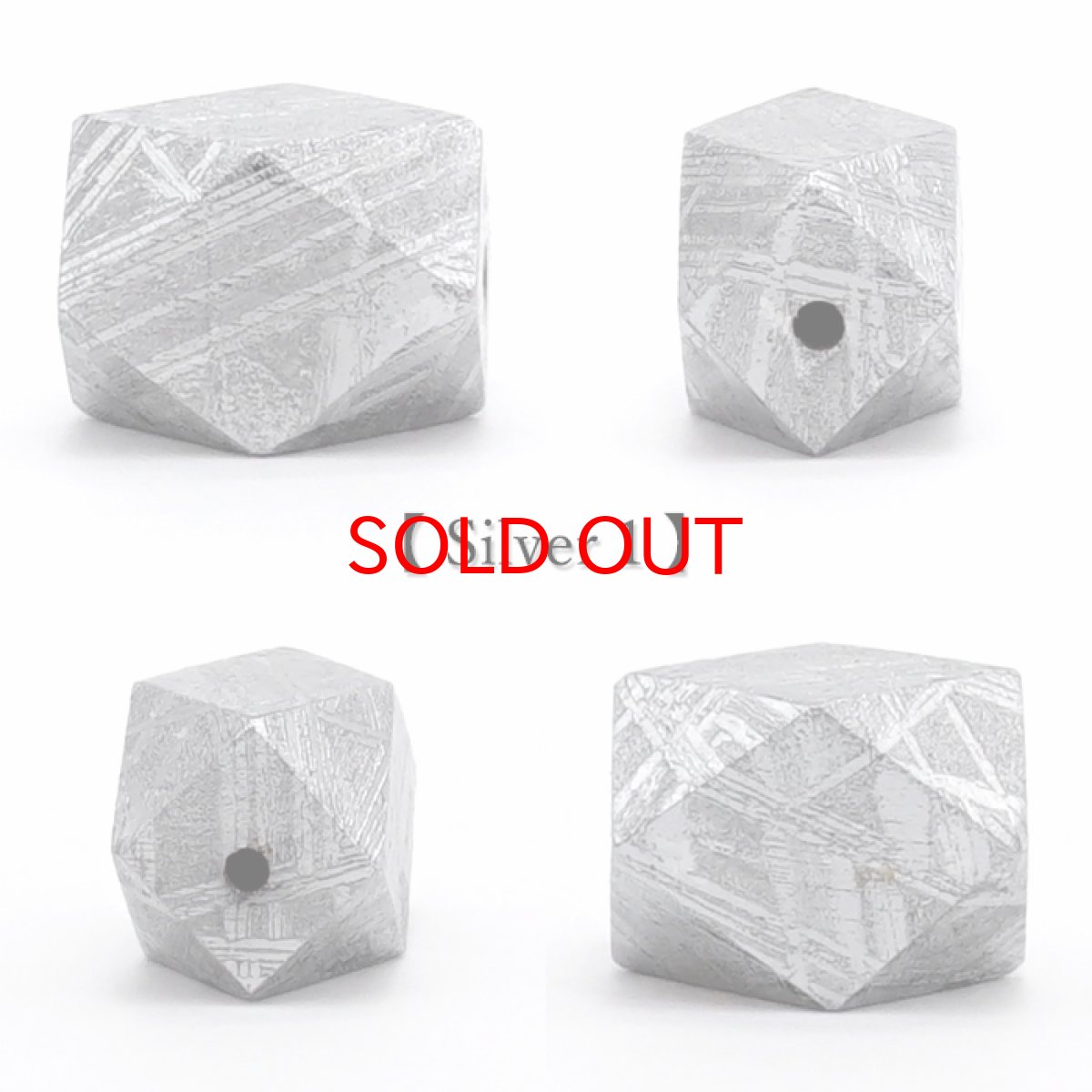 画像2: 【 一点物 】 ギベオン ビーズ 7×10mm 十四面体カット バラ石 貫通穴 メッキ加工 ナミビア産 隕石 天然石 パワーストーン カラーストーン (2)