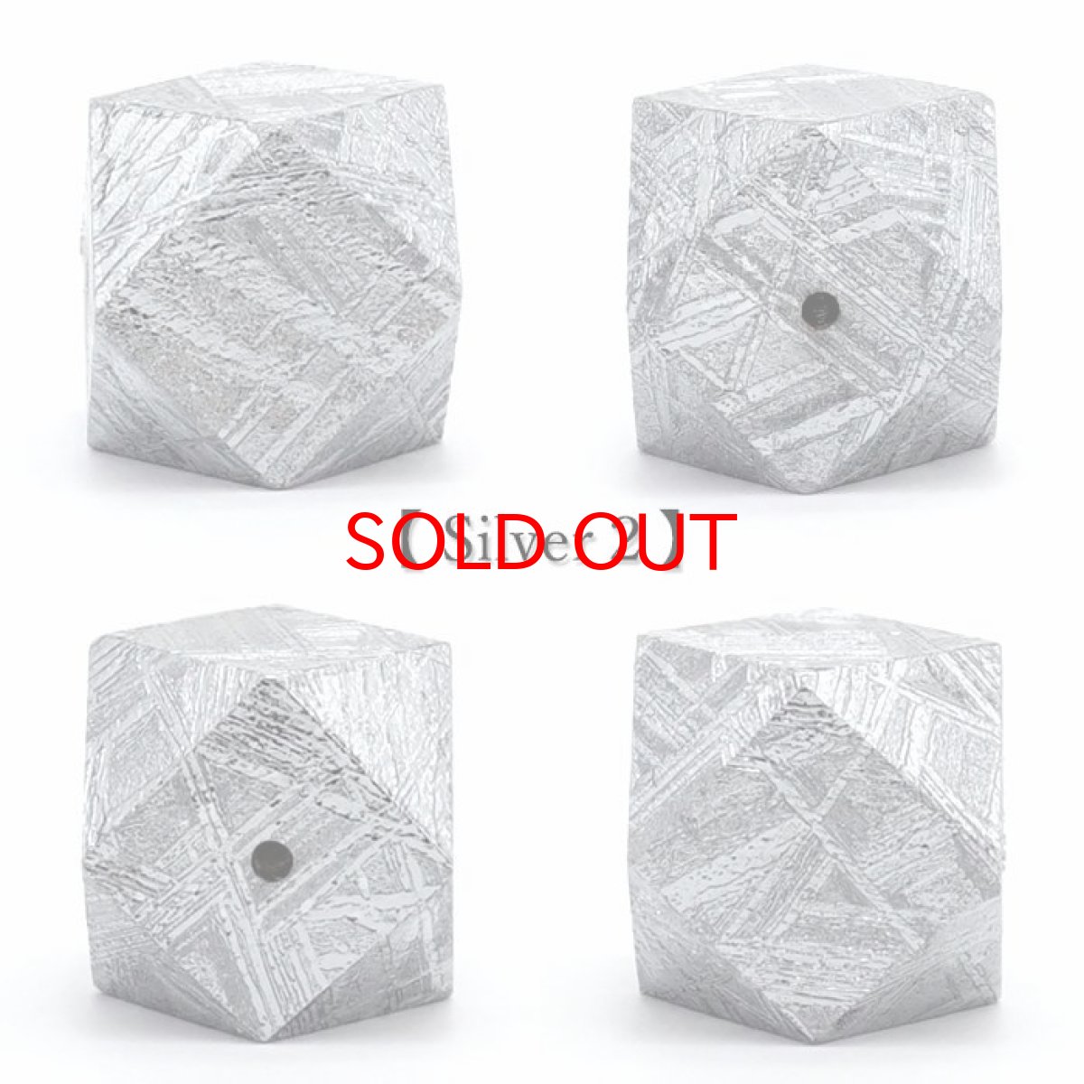 画像3: 【 一点物 】 ギベオン ビーズ 12mm 十四面体カット バラ石 貫通穴 メッキ加工 ナミビア産 隕石 天然石 パワーストーン カラーストーン (3)