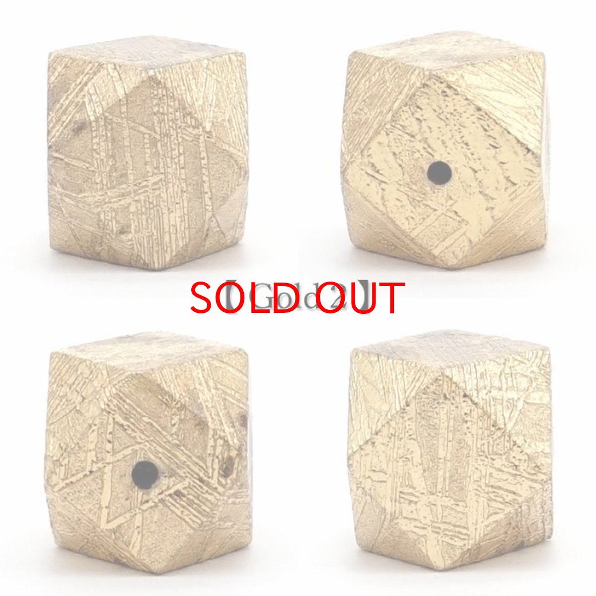 画像5: 【 一点物 】 ギベオン ビーズ 10mm 十四面体カット バラ石 貫通穴 メッキ加工 ナミビア産 隕石 天然石 パワーストーン カラーストーン (5)