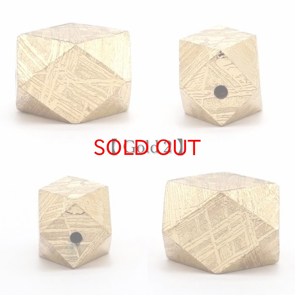 画像5: 【 一点物 】 ギベオン ビーズ 7×10mm 十四面体カット バラ石 貫通穴 メッキ加工 ナミビア産 隕石 天然石 パワーストーン カラーストーン (5)