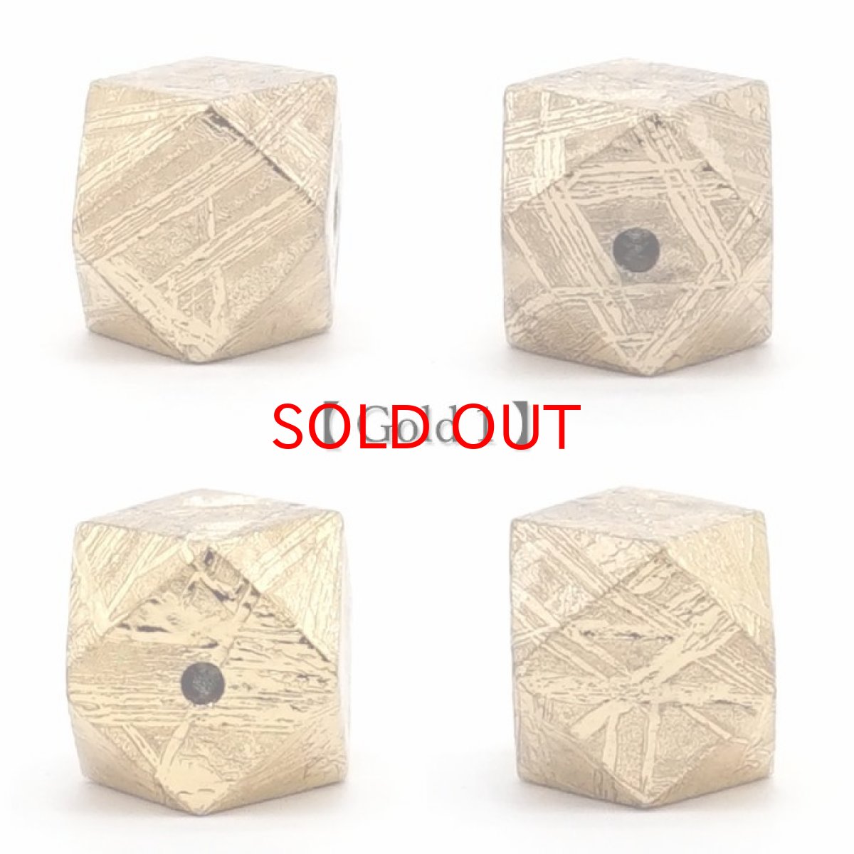 画像4: 【 一点物 】 ギベオン ビーズ 8mm 十四面体カット バラ石 貫通穴 メッキ加工 ナミビア産 隕石 天然石 パワーストーン カラーストーン (4)