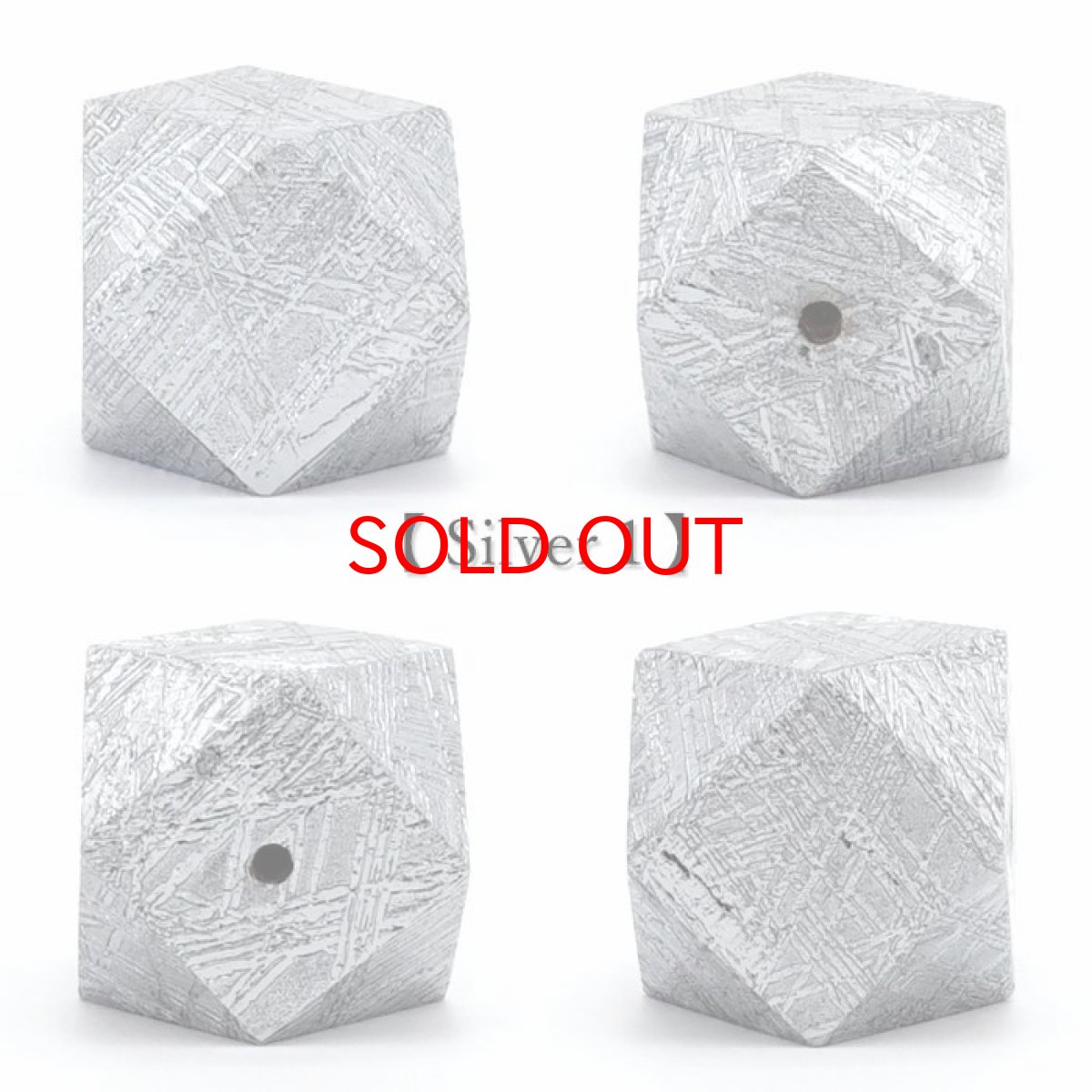 画像2: 【 一点物 】 ギベオン ビーズ 12mm 十四面体カット バラ石 貫通穴 メッキ加工 ナミビア産 隕石 天然石 パワーストーン カラーストーン (2)