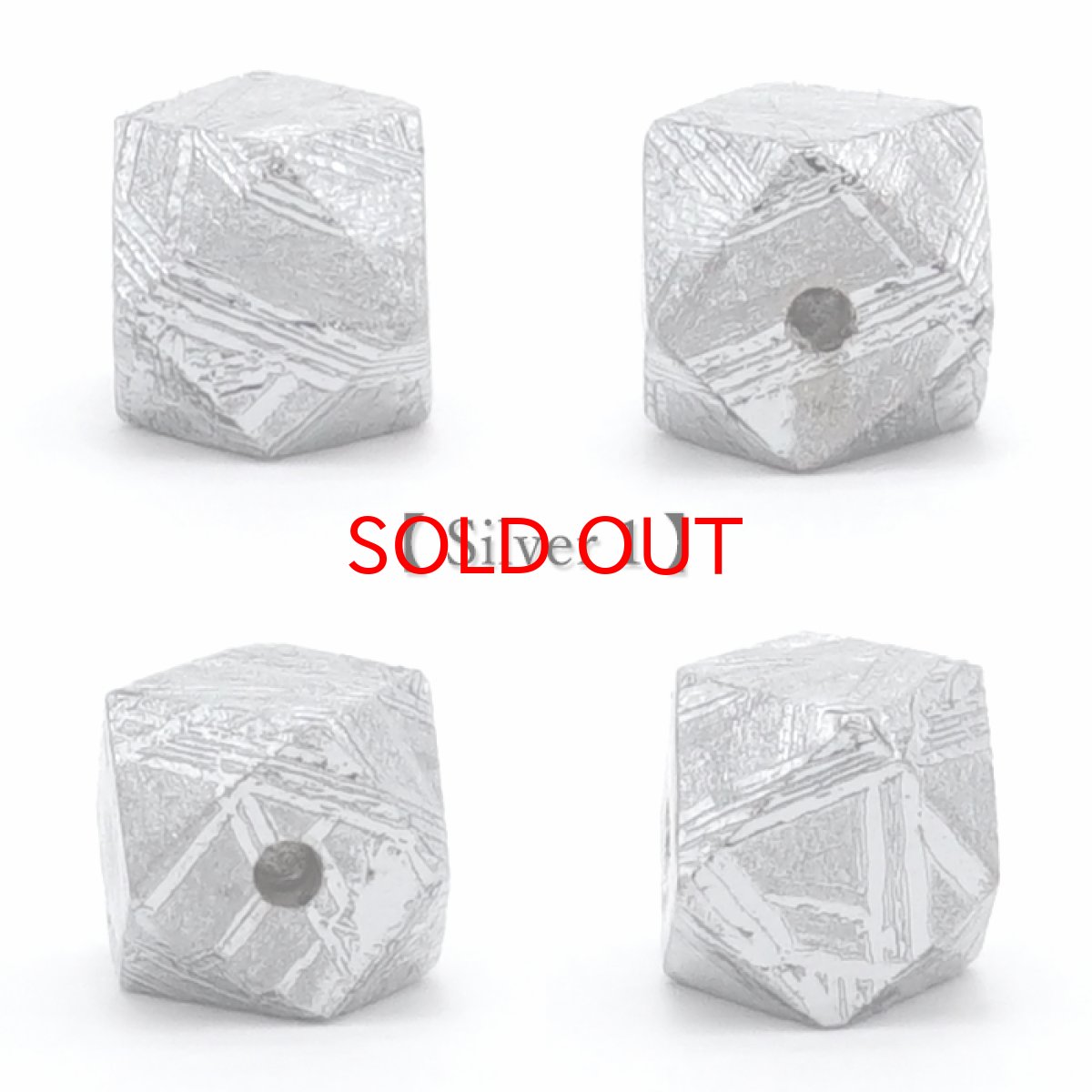 画像2: 【 一点物 】 ギベオン ビーズ 6mm 十四面体カット バラ石 貫通穴 メッキ加工 ナミビア産 隕石 天然石 パワーストーン カラーストーン (2)