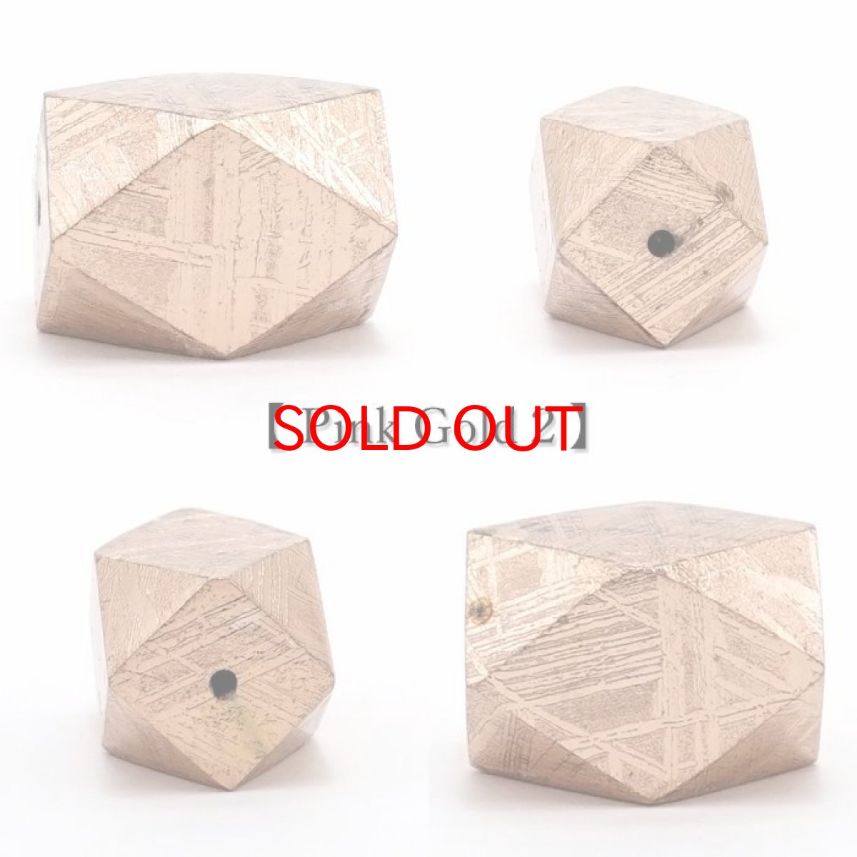 画像7: 【 一点物 】 ギベオン ビーズ 10×14mm 十四面体カット バラ石 貫通穴 メッキ加工 ナミビア産 隕石 天然石 パワーストーン カラーストーン (7)