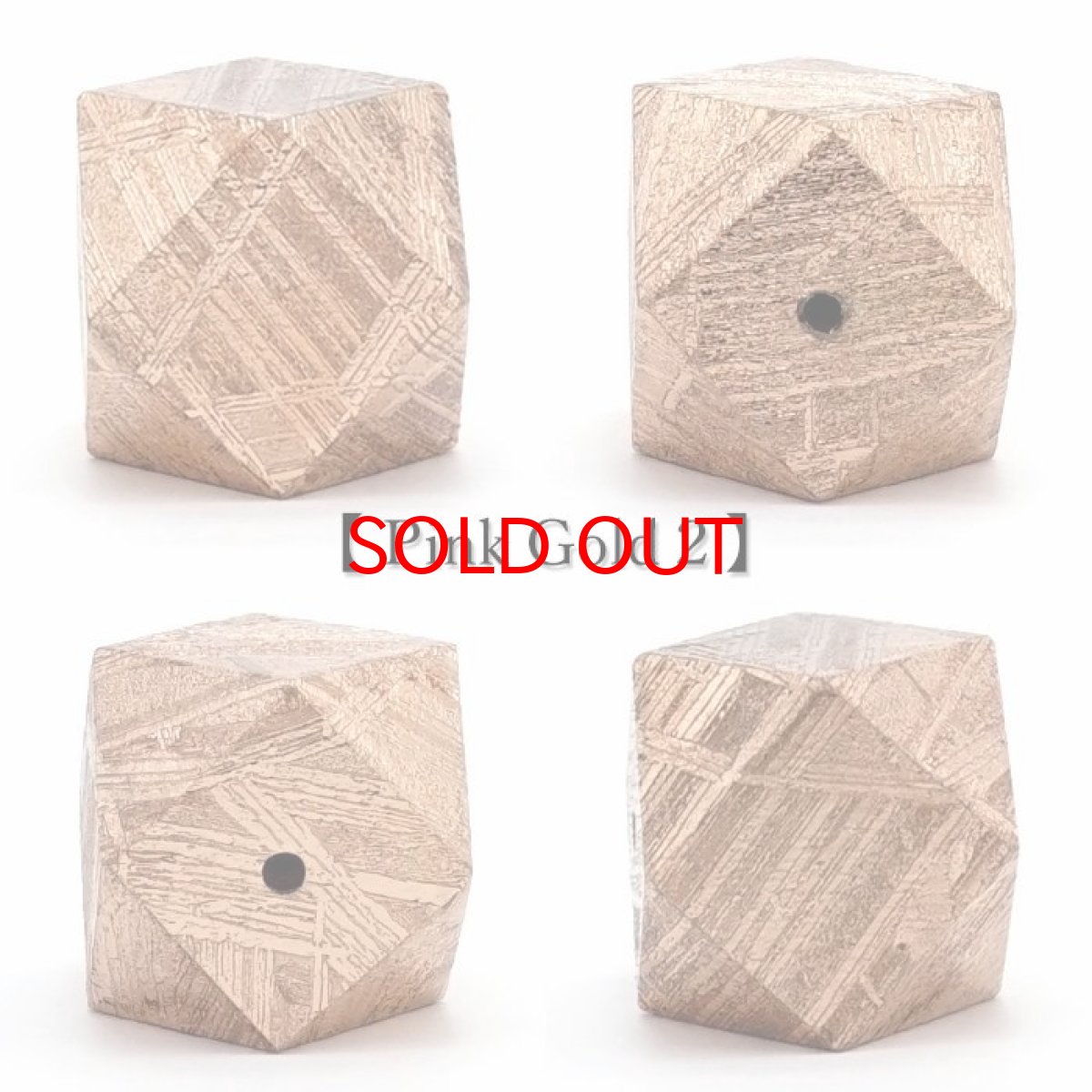 画像7: 【 一点物 】 ギベオン ビーズ 12mm 十四面体カット バラ石 貫通穴 メッキ加工 ナミビア産 隕石 天然石 パワーストーン カラーストーン (7)