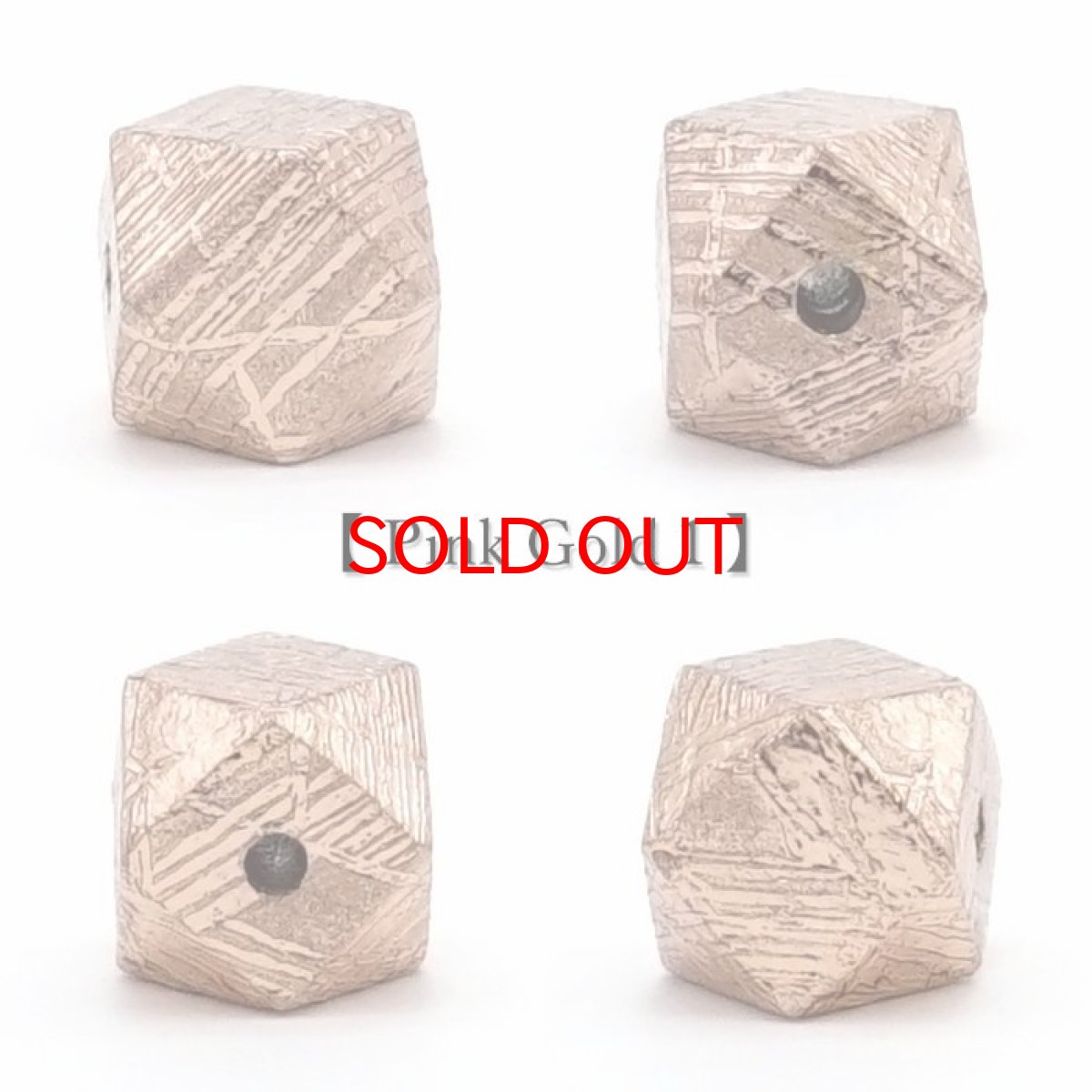 画像6: 【 一点物 】 ギベオン ビーズ 6mm 十四面体カット バラ石 貫通穴 メッキ加工 ナミビア産 隕石 天然石 パワーストーン カラーストーン (6)