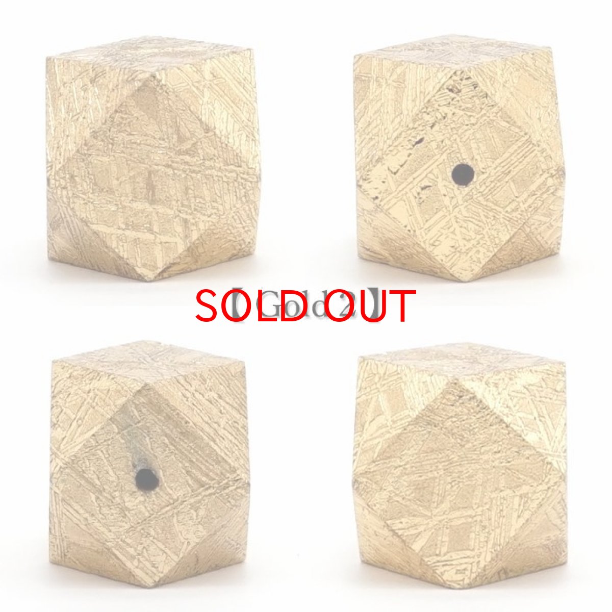 画像5: 【 一点物 】 ギベオン ビーズ 12mm 十四面体カット バラ石 貫通穴 メッキ加工 ナミビア産 隕石 天然石 パワーストーン カラーストーン (5)