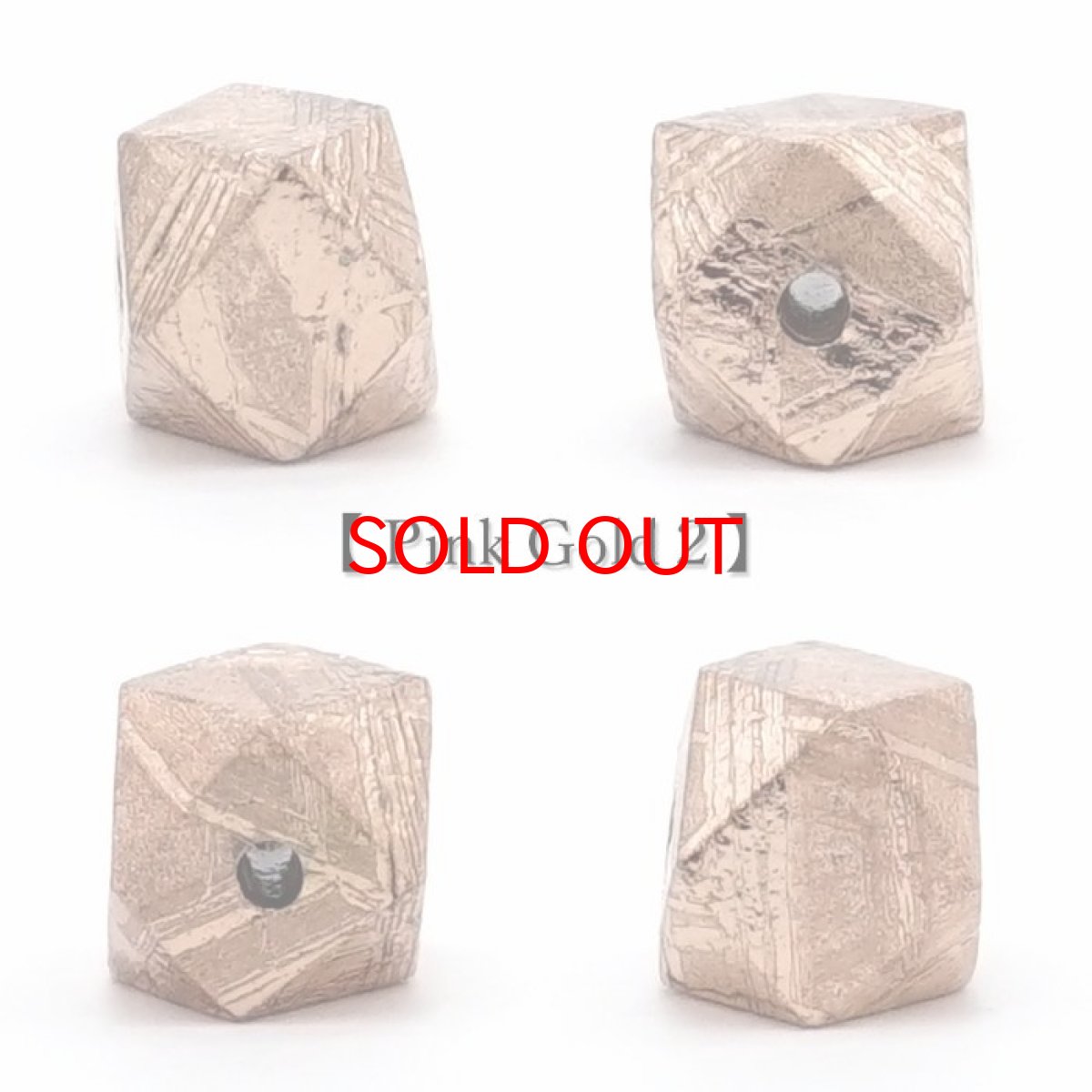 画像7: 【 一点物 】 ギベオン ビーズ 6mm 十四面体カット バラ石 貫通穴 メッキ加工 ナミビア産 隕石 天然石 パワーストーン カラーストーン (7)