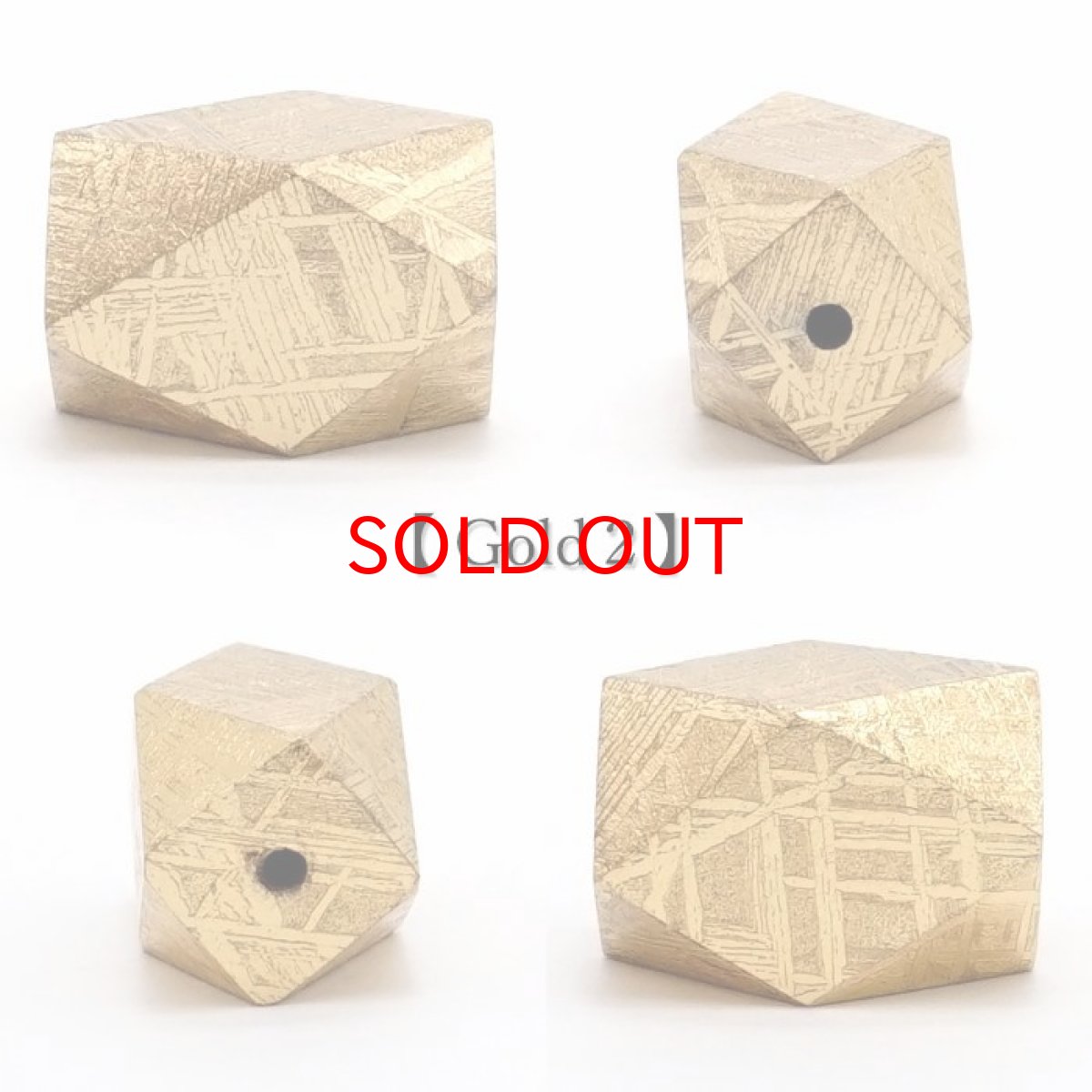 画像5: 【 一点物 】 ギベオン ビーズ 8×12mm 十四面体カット バラ石 貫通穴 メッキ加工 ナミビア産 隕石 天然石 パワーストーン カラーストーン (5)