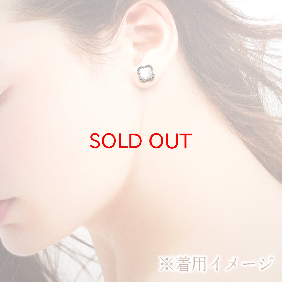 画像5: 【一点物】 ギベオン gibeon シルバー ピアス 《クローバー型》 約1.0mm SV925 シルバー 天然石 パワーストーン カラーストーン (5)