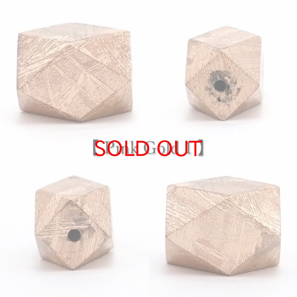 画像6: 【 一点物 】 ギベオン ビーズ 7×10mm 十四面体カット バラ石 貫通穴 メッキ加工 ナミビア産 隕石 天然石 パワーストーン カラーストーン (6)