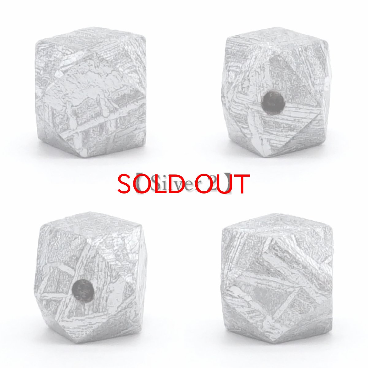 画像3: 【 一点物 】 ギベオン ビーズ 6mm 十四面体カット バラ石 貫通穴 メッキ加工 ナミビア産 隕石 天然石 パワーストーン カラーストーン (3)