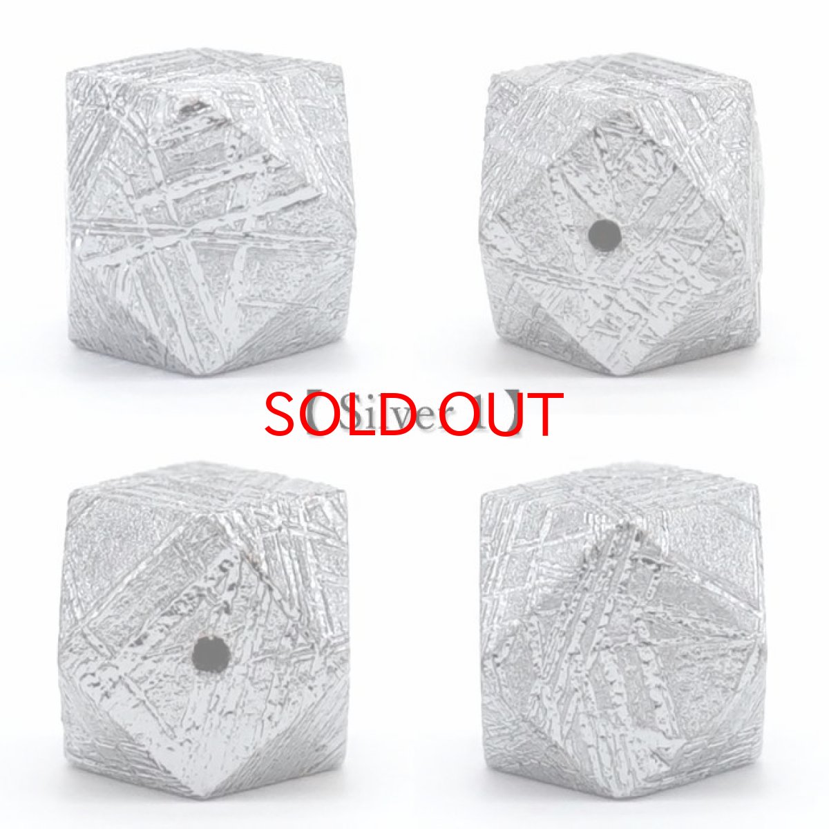 画像2: 【 一点物 】 ギベオン ビーズ 10mm 十四面体カット バラ石 貫通穴 メッキ加工 ナミビア産 隕石 天然石 パワーストーン カラーストーン (2)