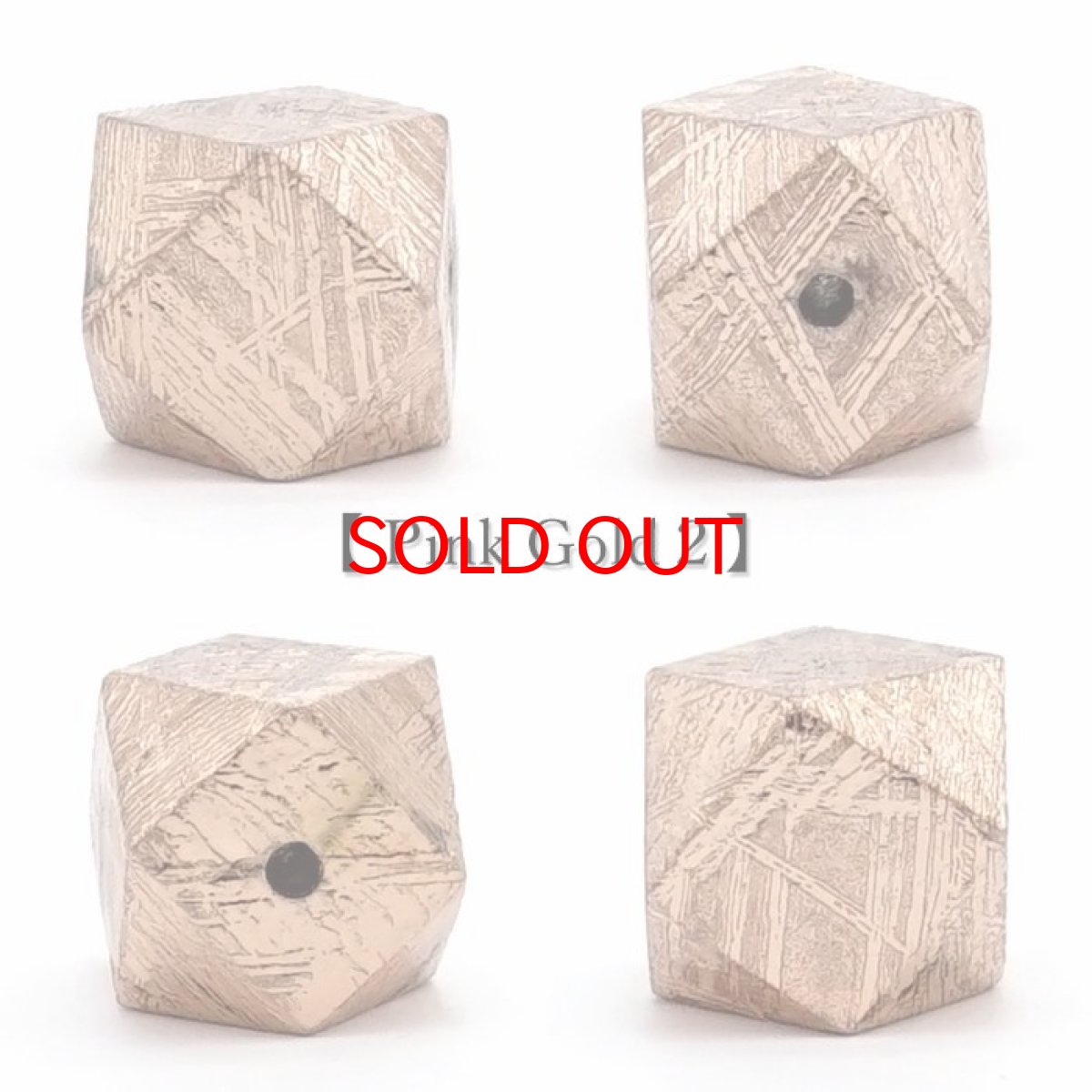 画像7: 【 一点物 】 ギベオン ビーズ 8mm 十四面体カット バラ石 貫通穴 メッキ加工 ナミビア産 隕石 天然石 パワーストーン カラーストーン (7)