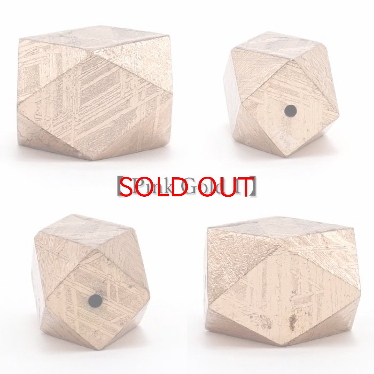 画像6: 【 一点物 】 ギベオン ビーズ 10×14mm 十四面体カット バラ石 貫通穴 メッキ加工 ナミビア産 隕石 天然石 パワーストーン カラーストーン (6)