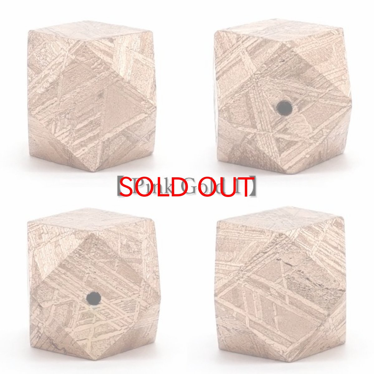 画像6: 【 一点物 】 ギベオン ビーズ 12mm 十四面体カット バラ石 貫通穴 メッキ加工 ナミビア産 隕石 天然石 パワーストーン カラーストーン (6)