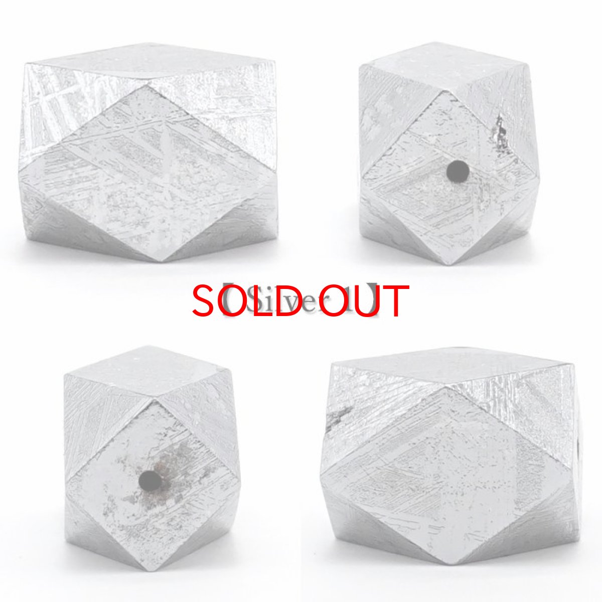 画像2: 【 一点物 】 ギベオン ビーズ 10×14mm 十四面体カット バラ石 貫通穴 メッキ加工 ナミビア産 隕石 天然石 パワーストーン カラーストーン (2)