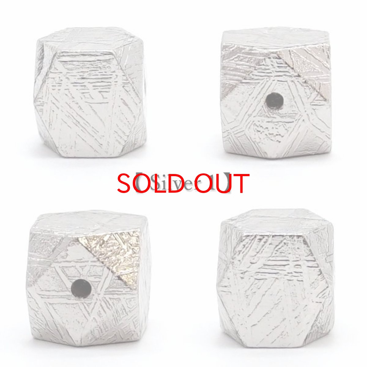 画像2: 【 一点物 】 ギベオン ビーズ 8mm 十四面体カット バラ石 貫通穴 メッキ加工 ナミビア産 隕石 天然石 パワーストーン カラーストーン (2)