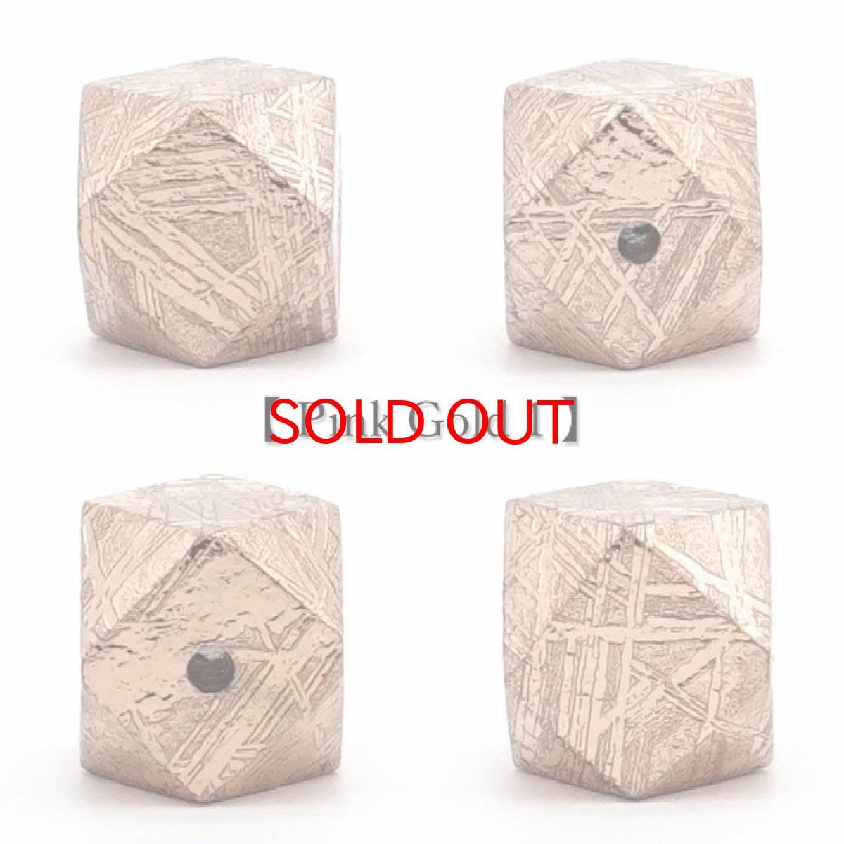 画像6: 【 一点物 】 ギベオン ビーズ 8mm 十四面体カット バラ石 貫通穴 メッキ加工 ナミビア産 隕石 天然石 パワーストーン カラーストーン (6)