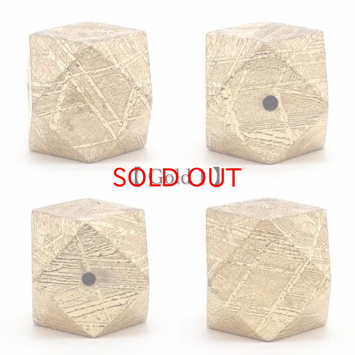 画像4: 【 一点物 】 ギベオン ビーズ 10mm 十四面体カット バラ石 貫通穴 メッキ加工 ナミビア産 隕石 天然石 パワーストーン カラーストーン (4)