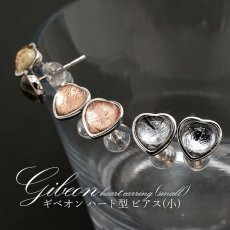 画像1: 【一点物】 ギベオン gibeon シルバー ピアス 《ハート型 小》 約6mm SV925 シルバー 天然石 パワーストーン カラーストーン (1)