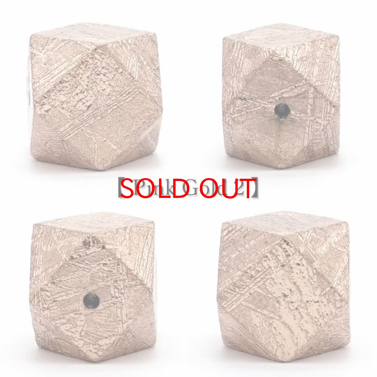 画像7: 【 一点物 】 ギベオン ビーズ 10mm 十四面体カット バラ石 貫通穴 メッキ加工 ナミビア産 隕石 天然石 パワーストーン カラーストーン (7)