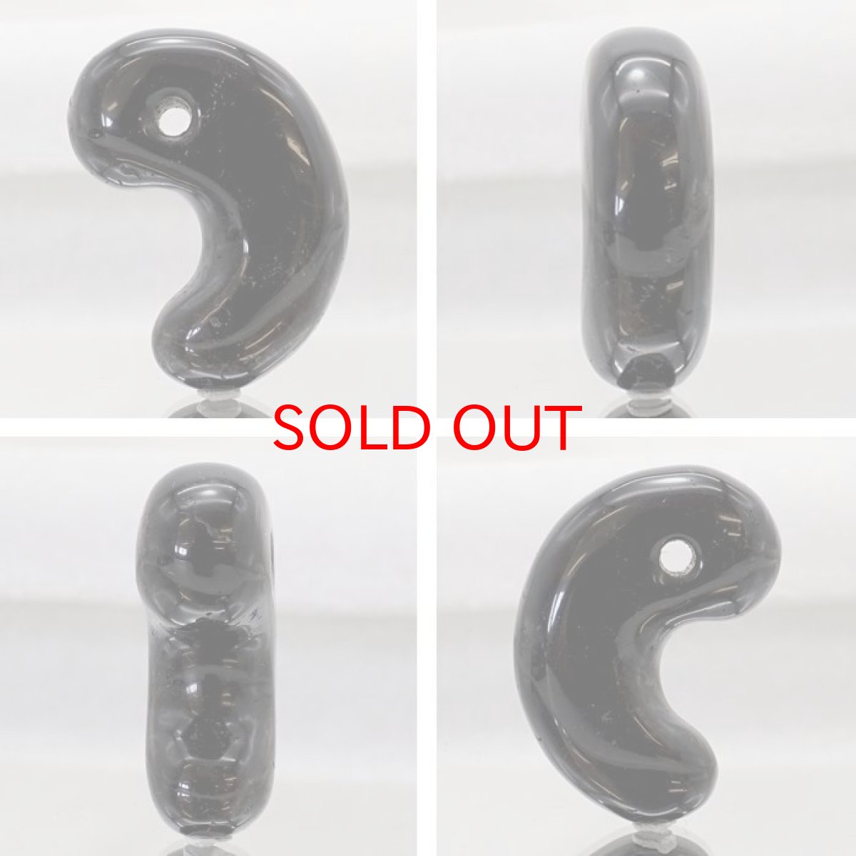 画像2: 山梨黒平黒水晶 勾玉 約34mm 【 一点もの 】 山梨県産 日本の石 稀少価値 日本銘石 国産水晶 黒平 お守り パワーストーン 天然石 カラーストーン (2)