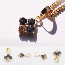 画像2: 四つ葉ペンダント  サファイア K18 一粒  ペンダント シンプルペンダント  ゴールド ネックレス necklace 天然石 パワーストーン クローバー【送料無料】 (2)