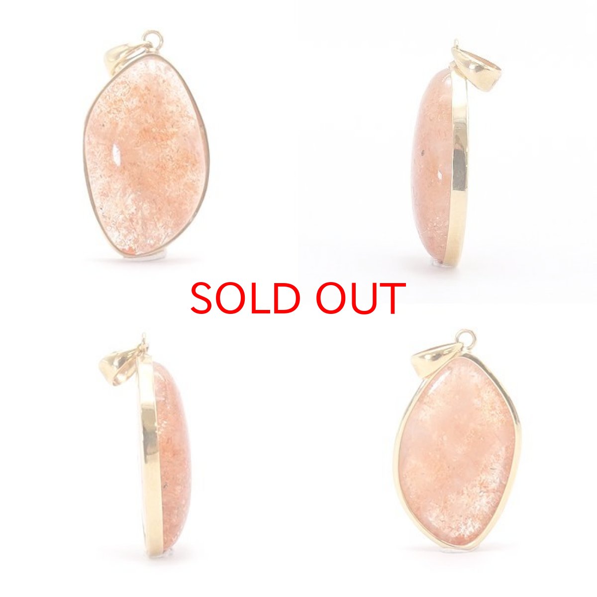 画像2: 【 一点もの 】 サンストーン ペンダントトップ  K18 インド産 Sunstone 一粒ペンダント ネックレス シンプルペンダント 天然石 パワーストーン カラーストーン (2)