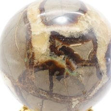 画像2: セプタリアン 丸玉 Septarian 10cm マダガスカル  泥灰岩 天然石 パワーストーン インテリア 風水 置物 魔除け (2)