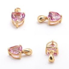 画像2: ピンクトパーズ ペンダント  一粒 K18 ペンダント シンプルペンダント タンザニア産 ホワイトゴールド ネックレス necklace 天然石 パワーストーン 【送料無料】  カラーストーン (2)