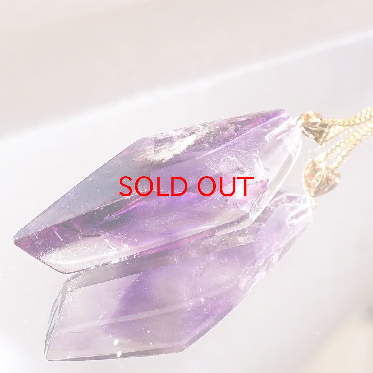 画像2: 【20%OFFセール】 エレスチャル スーパーフャントム ブラジル産 k18 ペンダントトップ ペンダント 天然石 パワーストーン ギフト プレゼント amethystelestial necklace カラーストーン (2)