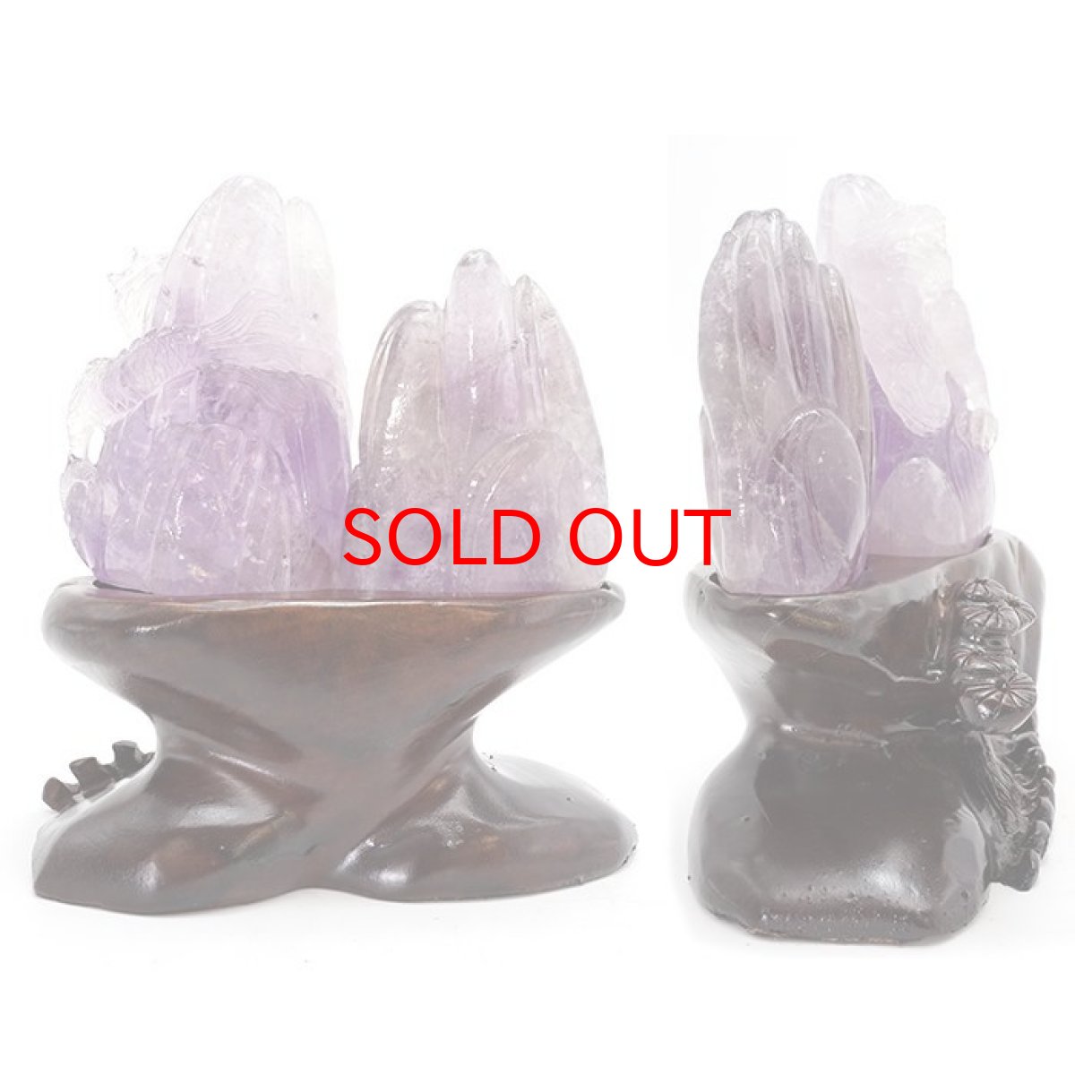 画像9: 【一点物】 山登り龍 龍の彫り物 《台座付き》天然石 アメジスト 干支 辰 龍 りゅう 置物 手作り 手彫り 玄関 リビング エントランス 受付 ブラジル (9)