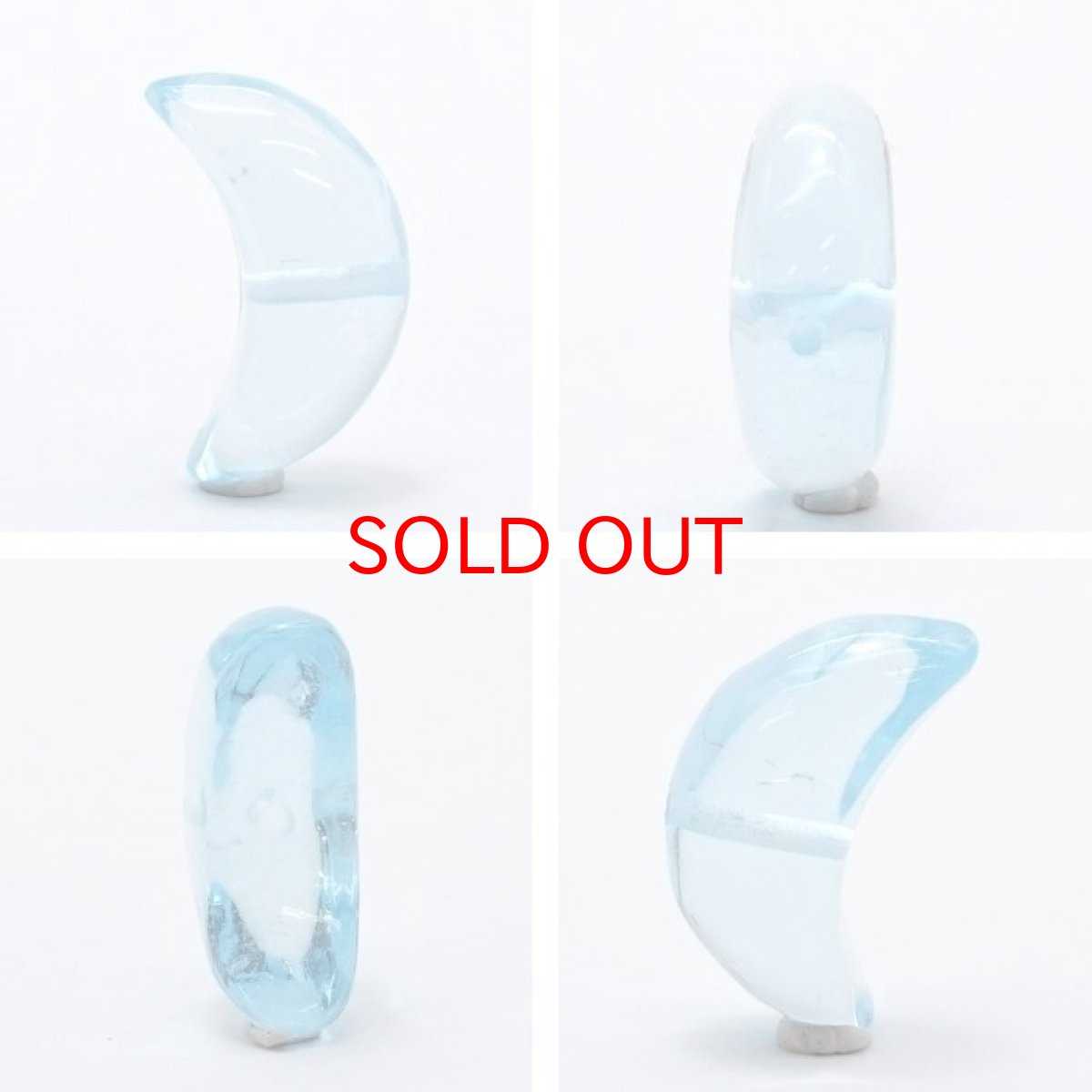 画像2: 天然石 月型ビーズ アクアマリン 15×6mm ブラジル産 月型 横穴貫通 穴あき ビーズ 月 ムーン オリジナルアクセサリー ハンドメイド材料 【 一粒売り 】 パワーストーン お守り 浄化 カラーストーン (2)