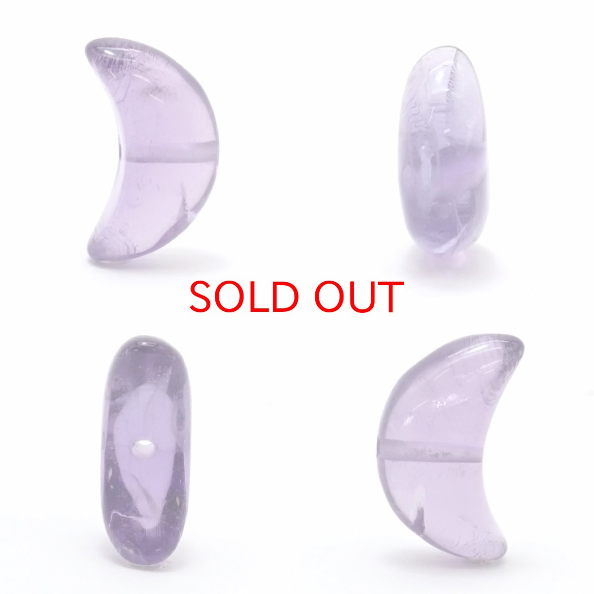 画像2: 天然石 月型ビーズ アメジスト 14×6mm ブラジル産 月型 横穴貫通 穴あき ビーズ 月 ムーン オリジナルアクセサリー ハンドメイド材料 【 一粒売り 】 パワーストーン お守り 浄化 カラーストーン (2)